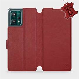 Etui ze skóry naturalnej do Realme 9 Pro - wzór Dark Red Leather
