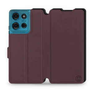 Etui Soft Touch do Motorola Moto G75 5G - wzór Matowy burgund z czernią