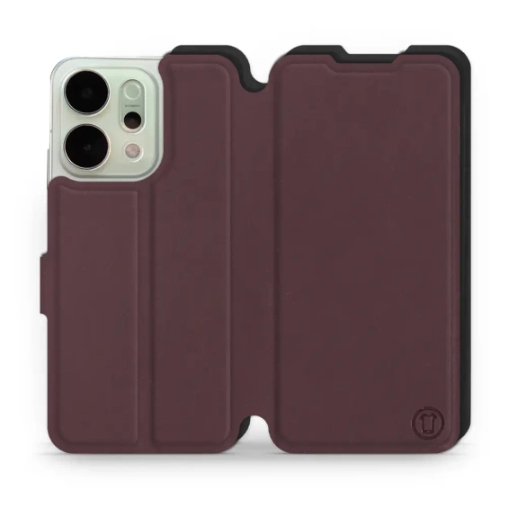 Etui Soft Touch do OPPO Reno 14 Pro 5G - wzór Matowy burgund z czernią
