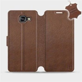 Etui ze skóry naturalnej do Samsung Galaxy A5 2016 - wzór Brown Leather