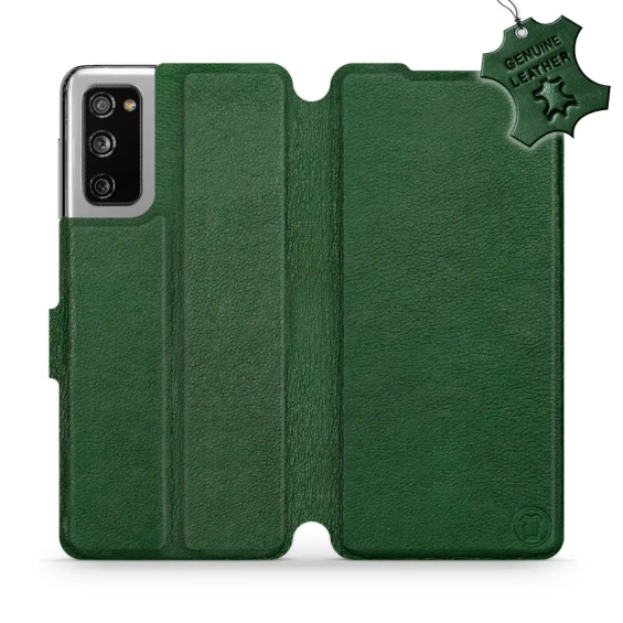 Etui ze skóry naturalnej do Samsung Galaxy S20 FE - wzór Green Leather