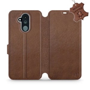 Etui ze skóry naturalnej do Huawei Mate 20 Lite - wzór Brown Leather