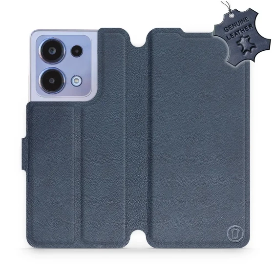 Etui ze skóry naturalnej do Xiaomi POCO M6 Pro - wzór Blue Leather