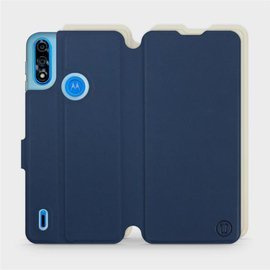 Etui Soft Touch do Motorola Moto E7i Power - wzór Głęboki granat z platyną