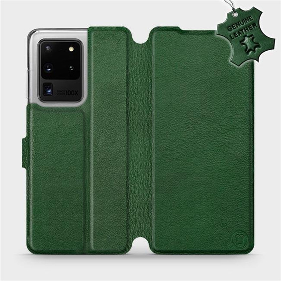 Etui ze skóry naturalnej do Samsung Galaxy S20 Ultra - wzór Green Leather