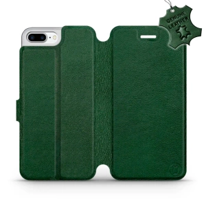 Etui ze skóry naturalnej do Apple iPhone 7 Plus - wzór Green Leather