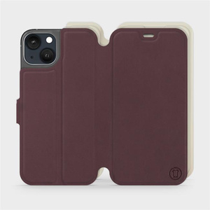 Etui Soft Touch do Apple iPhone 13 - wzór Matowy burgund z platyną