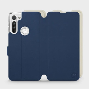 Etui Soft Touch do Motorola Moto G8 - wzór Głęboki granat z platyną