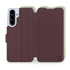 Etui Soft Touch do Samsung Galaxy A56 5G - wzór Matowy burgund z platyną