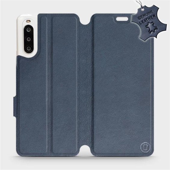 Etui ze skóry naturalnej do Sony Xperia 10 II - wzór Blue Leather