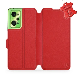 Etui ze skóry naturalnej do Realme GT Neo 2 - wzór Red Leather