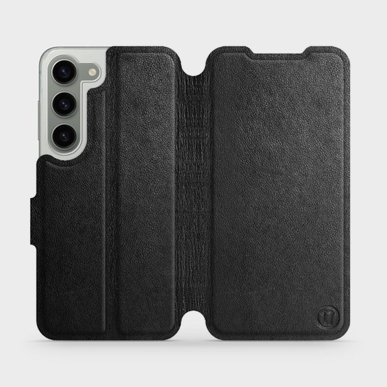 Etui ze skóry naturalnej do Samsung Galaxy S23 - wzór Black Leather