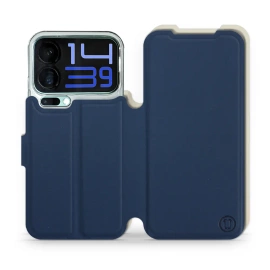 Etui Soft Touch do Xiaomi 17 Pro Max - wzór Głęboki granat z platyną