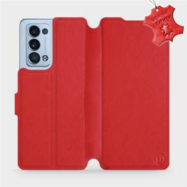 Etui ze skóry naturalnej do OPPO Reno 6 Pro 5G - wzór Red Leather