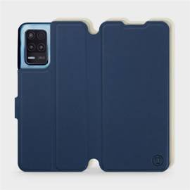 Etui Soft Touch do Realme 8 5G - wzór Głęboki granat z platyną