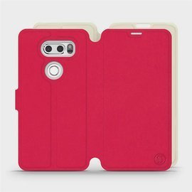 Etui Soft Touch do LG V30 - wzór Żywa czerwień z platyną