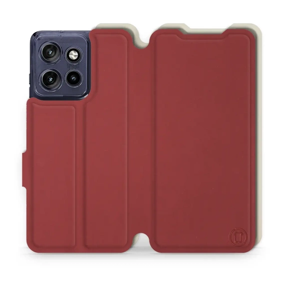 Etui Soft Touch do Motorola Edge 50 Neo - wzór Zachodząca czerwień z platyną