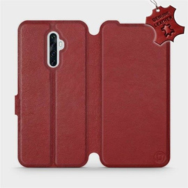 Etui ze skóry naturalnej do OPPO Reno 2Z - wzór Dark Red Leather