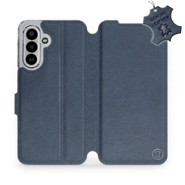 Etui ze skóry naturalnej do Samsung Galaxy A17 5G - wzór Blue Leather