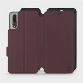 Etui Soft Touch do Huawei P20 - wzór Matowy burgund z czernią