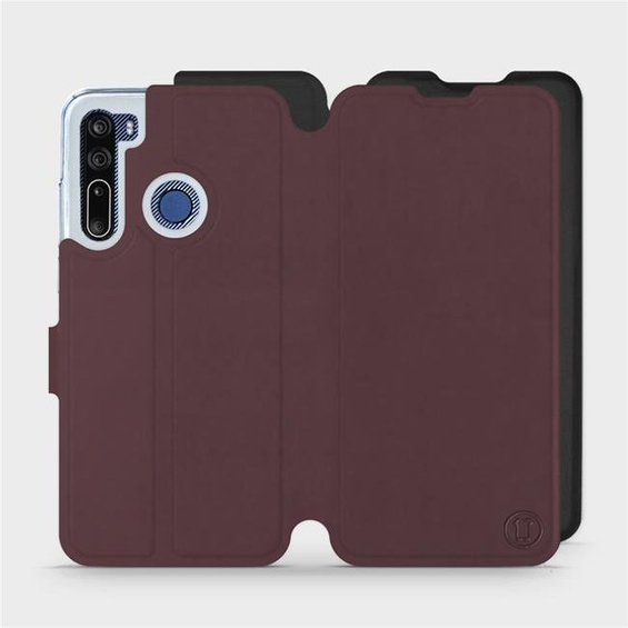 Etui Soft Touch do HTC Desire 20 Pro - wzór Matowy burgund z czernią
