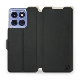 Etui Soft Touch do Motorola Edge 60 Pro - wzór Satynowa czerń z platyną