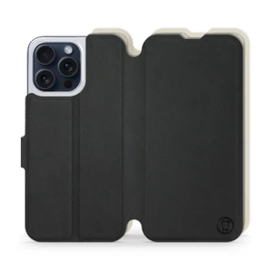 Etui Soft Touch do Apple iPhone 15 Pro Max - wzór Satynowa czerń z platyną