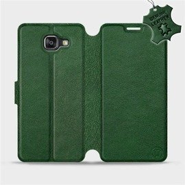 Etui ze skóry naturalnej do Samsung Galaxy A5 2016 - wzór Green Leather