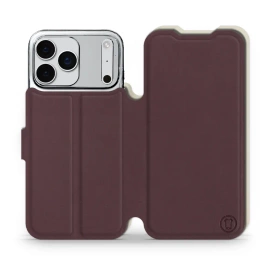 Etui Soft Touch do Apple iPhone 17 Pro Max - wzór Matowy burgund z platyną