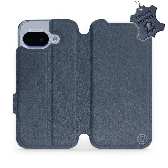 Etui ze skóry naturalnej do Google Pixel 9A - wzór Blue Leather