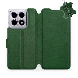 Etui ze skóry naturalnej do Xiaomi 14T Pro - wzór Green Leather