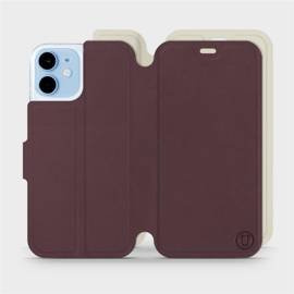 Etui Soft Touch do Apple iPhone 12 mini - wzór Matowy burgund z platyną