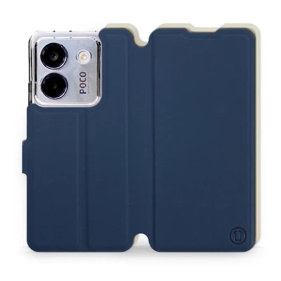 Etui Soft Touch do Xiaomi POCO M7 Pro 5G - wzór Głęboki granat z platyną