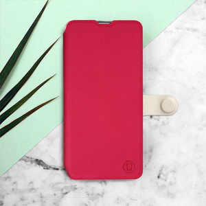 Etui Soft Touch do Motorola One Vision - wzór Żywa czerwień z platyną