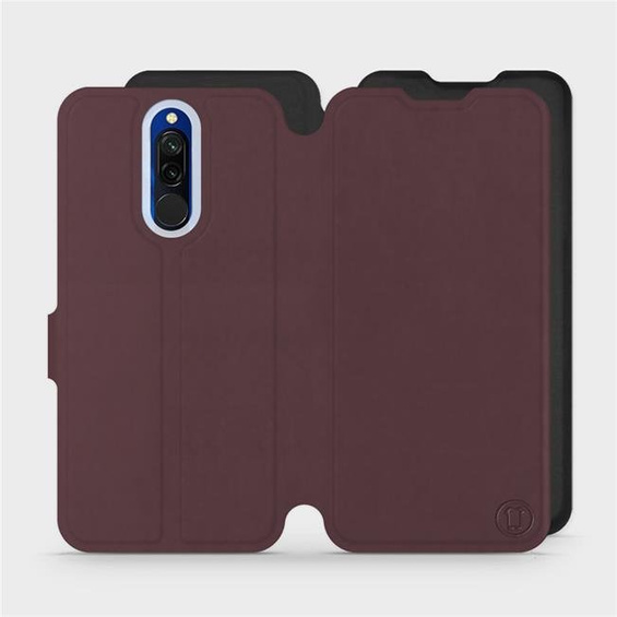 Etui Soft Touch do Xiaomi Redmi 8 - wzór Matowy burgund z czernią