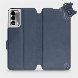Etui ze skóry naturalnej do Realme GT Master Edition - wzór Blue Leather