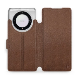 Etui ze skóry naturalnej do Huawei Honor Magic5 Lite 5G - wzór Brown Leather