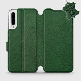 Etui ze skóry naturalnej do Xiaomi Mi A3 - wzór Green Leather