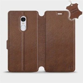 Etui ze skóry naturalnej do Xiaomi Redmi Note 4 - wzór Brown Leather