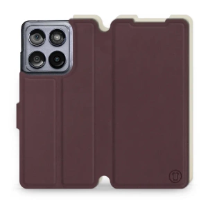 Etui Soft Touch do Motorola Edge 60 Fusion - wzór Matowy burgund z platyną