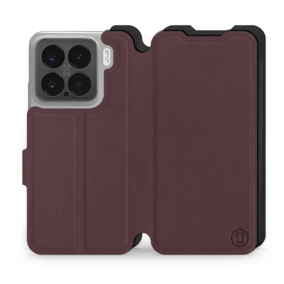 Etui Soft Touch do Xiaomi 15 - wzór Matowy burgund z czernią