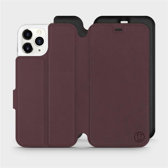 Etui Soft Touch do Apple iPhone 11 Pro - wzór Matowy burgund z czernią