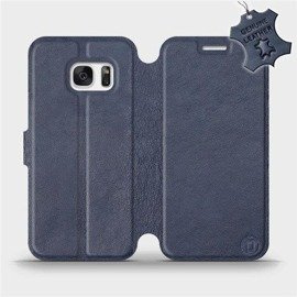 Etui ze skóry naturalnej do Samsung Galaxy S7 - wzór Blue Leather