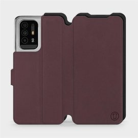 Etui Soft Touch do OPPO Reno 5 Z - wzór Matowy burgund z czernią