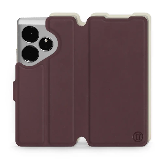 Etui Soft Touch do Realme GT 6 - wzór Matowy burgund z platyną