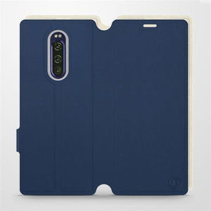 Etui Soft Touch do Sony Xperia 1 - wzór Głęboki granat z platyną