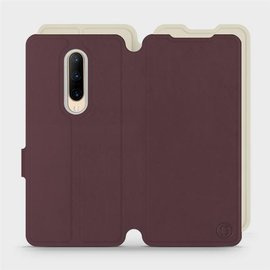 Etui Soft Touch do OnePlus 7 Pro - wzór Matowy burgund z platyną
