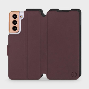 Etui Soft Touch do Samsung Galaxy S21 - wzór Matowy burgund z czernią