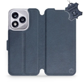 Etui ze skóry naturalnej do Huawei Honor 400 Lite - wzór Blue Leather