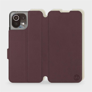 Etui Soft Touch do Xiaomi Mi 11 Lite - wzór Matowy burgund z platyną